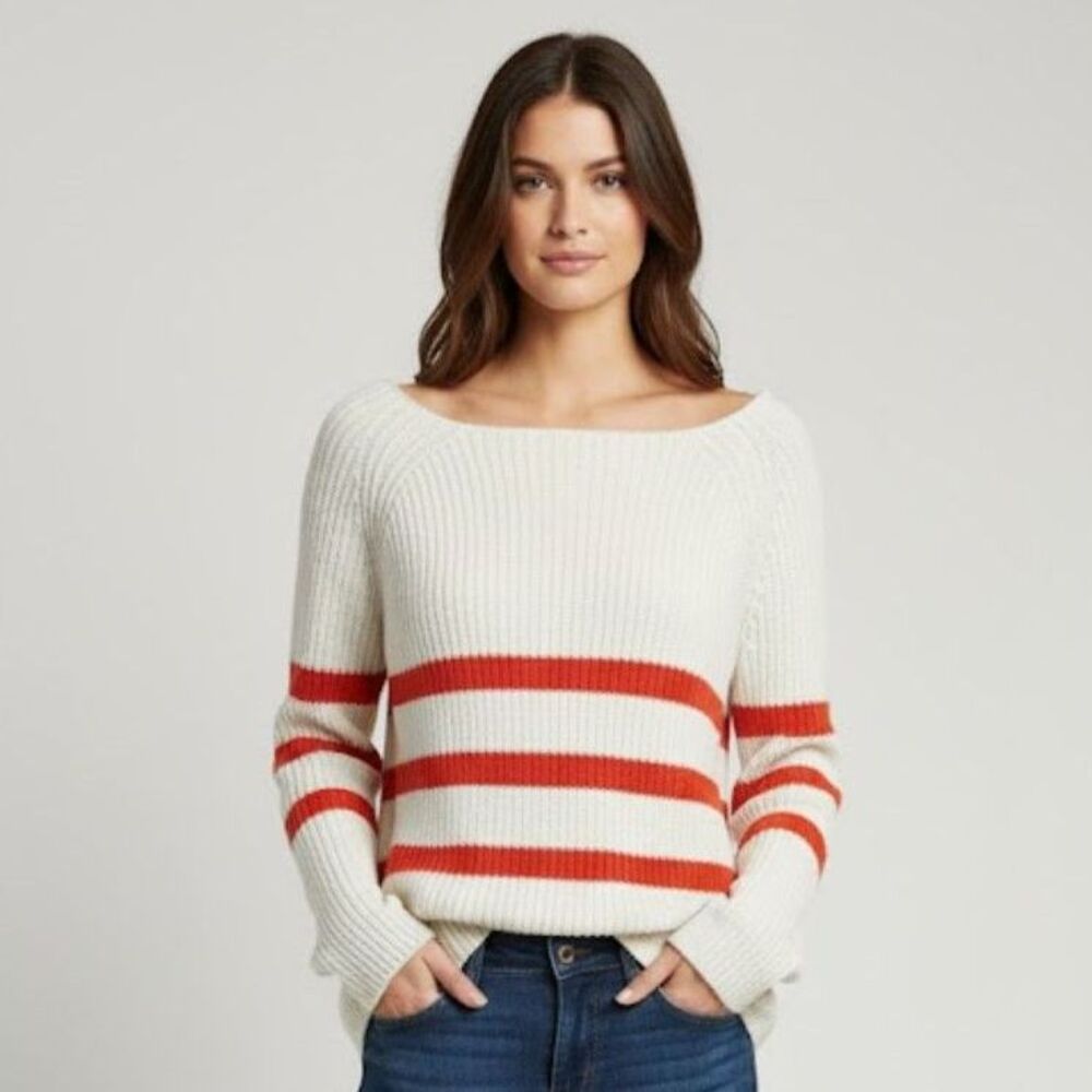 Bailey 44 Dunaway Sweater Orange White Size Medium